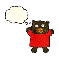cartoon cute black bear with thought bubble N49
