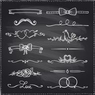 Chalkboard hand drawn graphic elements