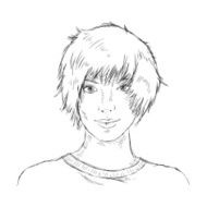 Vector Single Sketch Female Face Women Hairstyle N7