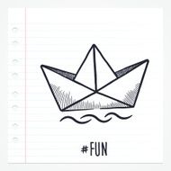 Doodle Paper Ship