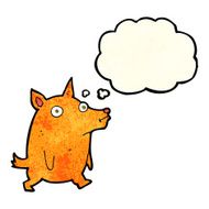 cartoon funny little dog with thought bubble N21