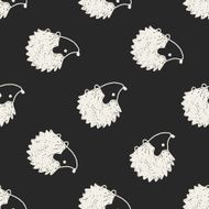 Doodle Hedgehog seamless pattern background