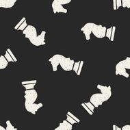 Doodle Chess seamless pattern background N4