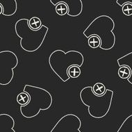 Doodle Heart seamless pattern background N7
