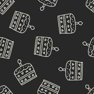 doodle cake seamless pattern background N50