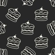 doodle cake seamless pattern background N52