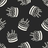 doodle cake seamless pattern background N53