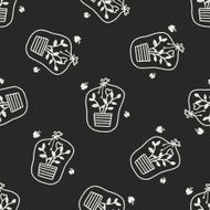 doodle Planting seamless pattern background