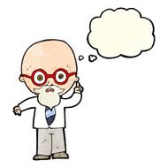 cartoon professor with thought bubble N11