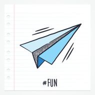 Doodle Paper Airplane Icon