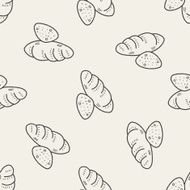 doodle bread seamless pattern background N8