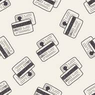 doodle credit card seamless pattern background N7