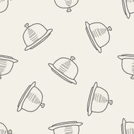 food tray doodle seamless pattern background N2