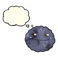 cartoon happy rain cloud with thought bubble N3