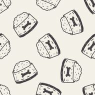 doodle dog food seamless pattern background N3