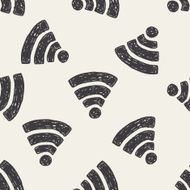 doodle wifi seamless pattern background N8