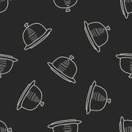 food tray doodle seamless pattern background N4