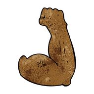 flexing strong arm cartoon