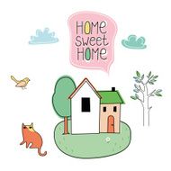 Home sweetn home illustration set