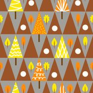 Seamless triangle tree autumn pattern forest