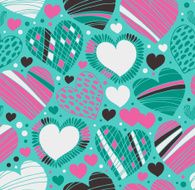 Colorful love ornamental pattern with hearts N3