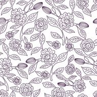 Vector seamless doodle pattern with decorative flowers