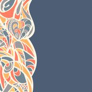 Multicolored hand drawn floral card N4