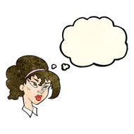 cartoon pretty woman with thought bubble N301