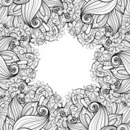 Vector Seamless Monochrome Floral Background N5