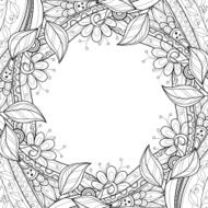 Vector Seamless Monochrome Floral Background N6