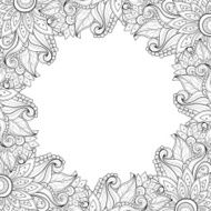 Vector Seamless Monochrome Floral Background N7