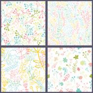 Set of floral seamles patterns