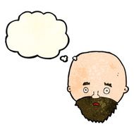cartoon shocked man with beard thought bubble N22