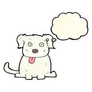 cartoon dog with thought bubble N65