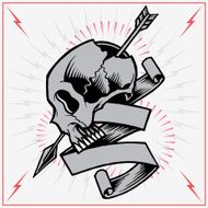 Skull Arrow and Ribbon