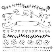 Hand-drawn line border set N25