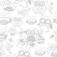 Gray and white owl pattern N2