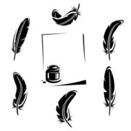 Feather set Vector