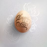 Single Realistic Easter Egg lying on gray surface in Vector