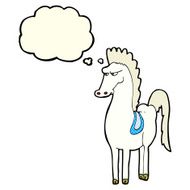 cartoon horse with thought bubble N43