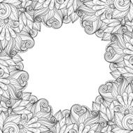 Vector Seamless Monochrome Floral Background N8