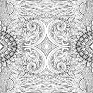 Vector Seamless Abstract Black and White Tribal Pattern N88
