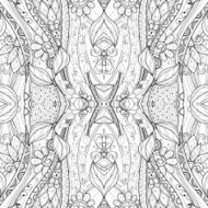 Vector Seamless Abstract Black and White Tribal Pattern N89