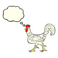 cartoon cockerel with thought bubble N32