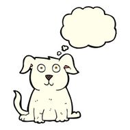 cartoon happy dog with thought bubble N96
