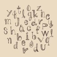 Hand drawn Alphabet set