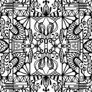 Black and white seamless texture Vector geometric pattern N23