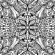 Black and white seamless texture Vector geometric pattern N24