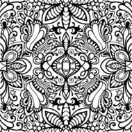 Black and white seamless texture Vector geometric pattern N25
