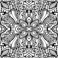 Black and white seamless texture Vector geometric pattern N26